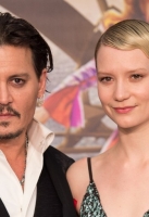 LONDON UK : Johnny Depp and Mia Wasikowska, the stars  of Disney's 