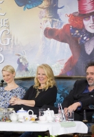 London UK : Mia Wasikowska, Suzanne Todd and Tim Burton at the press conference in London of Disney's 