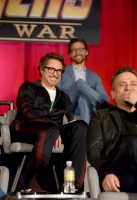 Cast of MarvelÂs Avengers: Infinity War attend the Global Press Conference OR (NAME OF TALENT) at the Avengers: Infinity War Press Junket in Los Angeles, CA April 22nd, 2018