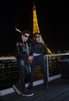 Derek Zoolander and friend Cara Delevingne visit the Eiffel Tower in Paris to promote Zoolander No. 2 opening in theaters February 12th.