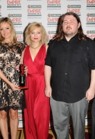 Cast and crew of Best Horror winner 'The Kill List' including Claire Jones (2L), director Ben Wheatley (2R) and MyAnna Buring (R) during the 2012 Jameson Empire Awards 