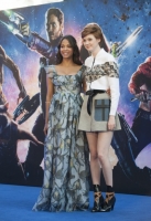 LONDON, ENGLAND - JULY 24: Actresses Zoe Saldana and Karen Gillan at Marvel's 