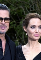 LONDON, ENGLAND - MAY 8: Actress Angelina Jolie and Brad Pitt attend Disney's Maleficent