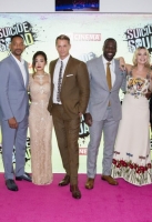 David Ayer, Jay Hernandez, Will Smith, Karen Fukuhara, Joel Kinnaman, Adewale Akinnuoye-Agbaje, Margot Robbie, Cara Delevingne, Jared Leto and Jai Courtney attend the European Premiere of 'Suicide Squad' at London's Leicester Square. 3 August 2016