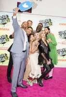Cast of The Suicide Squad pose for a selfie at the the European Premiere of 'Suicide Squad' at London's Leicester Square. 3 August 2016