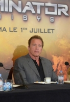 attends the France Press Junket of 'Terminator Genisys' at the Hotel Four Season Georges V on June 19, 2015 in Paris, France.