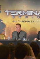attends the France Press Junket of 'Terminator Genisys' at the Hotel Four Season Georges V on June 19, 2015 in Paris, France.