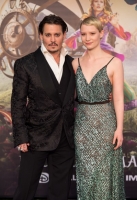 LONDON UK : Johnny Depp and Mia Wasikowska, the stars  of Disney's 