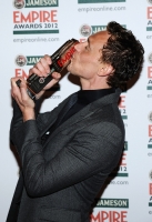 Best Male Newcomer Tom Hiddleston poses in the press room during the 2012 Jameson Empire Awards