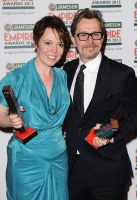 Coleman with the Best Actress Awards and Gary Oldman with the Jameson Best Actor Award 