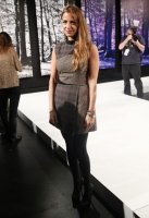 A model poses on the runway at the Charlotte Ronson Fall 2013 Presentation during Mercedes-Benz Fashion Week at The Box at Lincoln Center on February 8, 2013 in New York City.