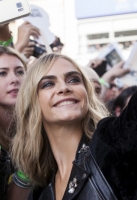 Cara Delevingne attends the European Premiere of 'Suicide Squad' at London's Leicester Square. 3 August 2016